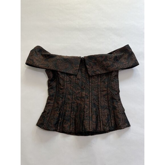 LPA Black and Brown Off-Shoulder Top - Picture 4 of 5